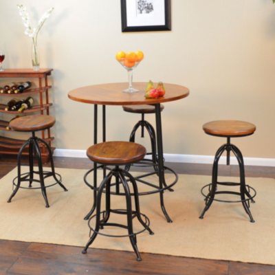 Garrett Counter Height Table and 4 Stools Bar Set