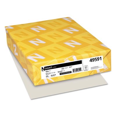 Neenah Paper - Exact Index Card Stock, 110 lbs., 8-1/2 x 11, Gray -  250 Sheets/Pack