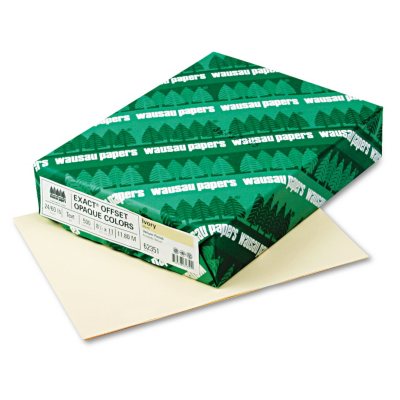 Wausau - Exact Opaque Colored Paper, 24lb, Ivory - Ream