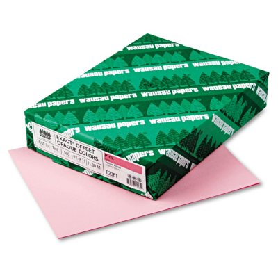 Wausau - Exact Opaque Colored Paper, 24lb, Pink - Ream