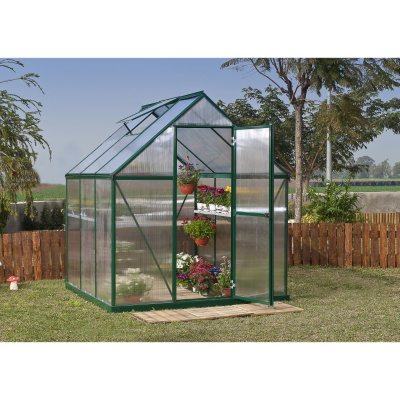 Palram Nature 6' x 6' Greenhouse - Green Frame - Twin-Wall