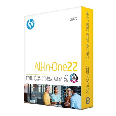 HP - All-In-One Paper, 22lb, 96 Bright, 8-1/2 x 11" - Ream
