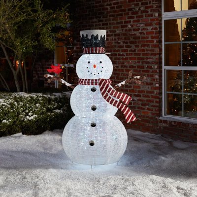 snowman outdoor decorations christmas lighted decoration cardinal mark yard led pop lights decor member holiday samsclub outside club light sam