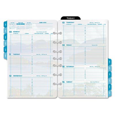 Day-Timer Coastlines Dated Two-Page-per-Week Organizer Refill, 5-1/2 x 8-1/2 - 2013