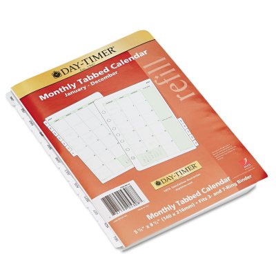 Day-Timer Dated Two Page-per-Month Organizer Refill, January-December, 5-1/2 x 8-1/2 - 2013