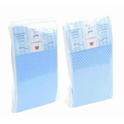 Piccolo Bambino Cotton Jersey Crib Sheets - Blue - 2 pk.