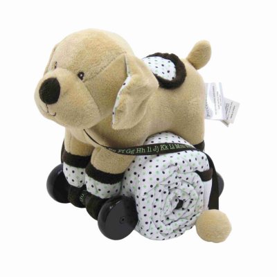 Piccolo Bambino Pull Toy with Baby Quilted Blanket - Dog