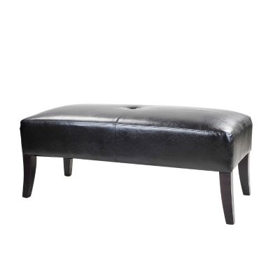 Antonio Black Bonded Leather Bench