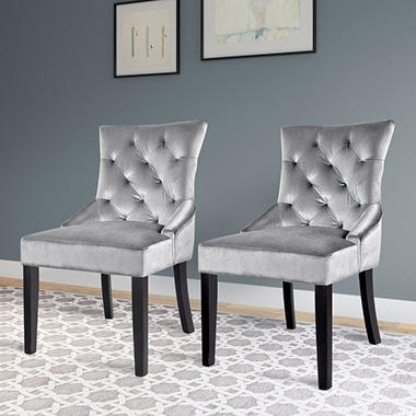 Antonio Accent Chair Soft Grey Velvet  LAD-480-C