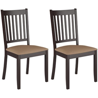 Atwood Cappuccino Stained Dining Chairs with Microfiber Seat (2 pk)