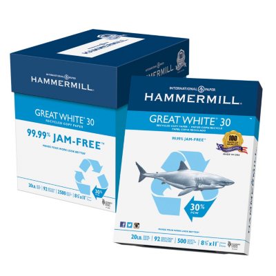 UPC 780366067106 product image for Hammermill Great White Copy Paper, 30% Recycled, 20lb, 92 Bright, 8 1/2