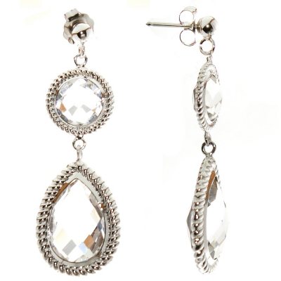 6.25 ct. t.w. Crystal Quartz Dangle Earrings in 14K White Gold