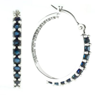 Sapphire and Diamond Inside-Out Hoop Earrings