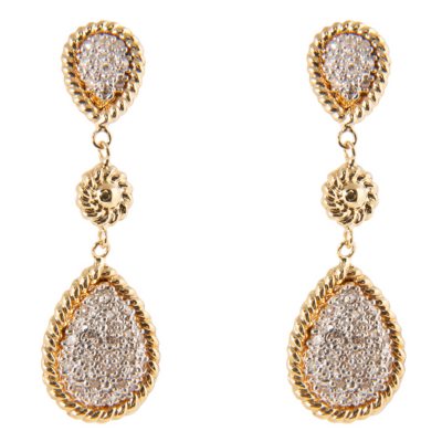0.15 ct. t.w. Round Diamond Pear-Shaped Earrings in 14k Yellow Gold (H-I, I1)