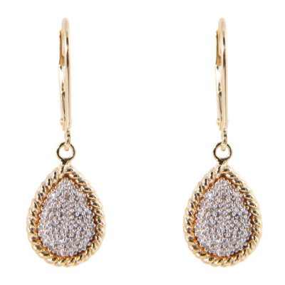 0.10 ct. t.w. Round Diamond Pear-Shaped Earrings in 14k Yellow Gold (H-I, I1)