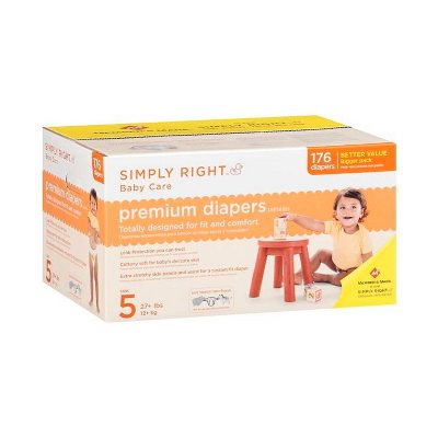 Simply Right Premium Diapers, Size 5 (27+ lbs.), 176 ct.
