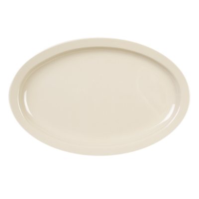 Excellanté Melamine Collection Narrow Rim Platter - Tan - 11.5" x 8" -  6 pc.