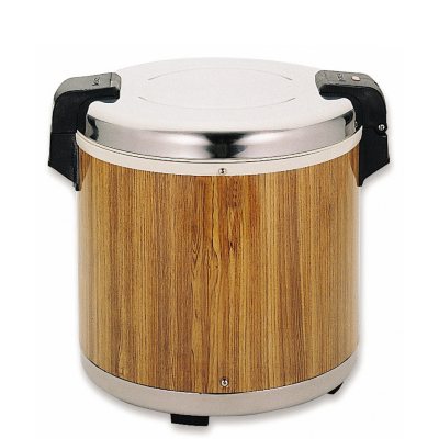 Stainless Steel 50 Cup Rice Warmer - Wood Grain