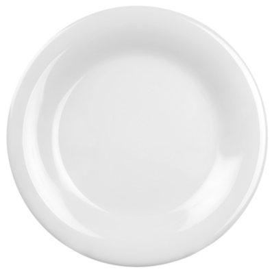 Melamine Wide Rim Round Plate - White - 12 pk. - 10.5