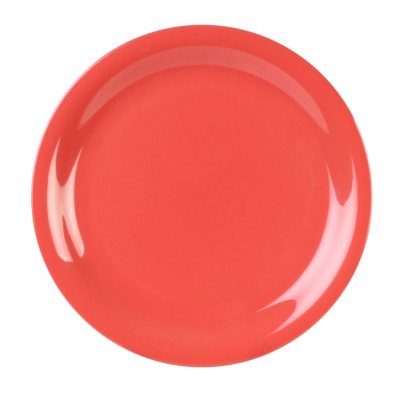 Melamine Narrow Rim Round Plate - Orange Red - 12 pk. - Various Sizes