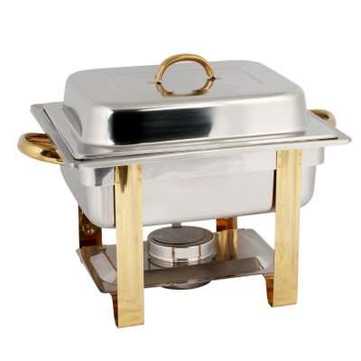 Stainless Steel Gold Accented Chafer - 4 qt.
