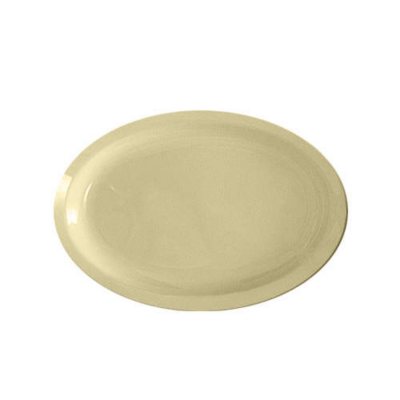  Excellanté Melamine Tan Collection Narrow Rim Platter - Tan - 13.25" x 9.63" - 6 pc. 