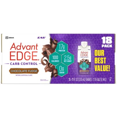 UPC 791083633185 product image for EAS AdvantEdge Carb Control Ready-to-Drink Shake, Chocolate Fudge (18 Shakes) | upcitemdb.com