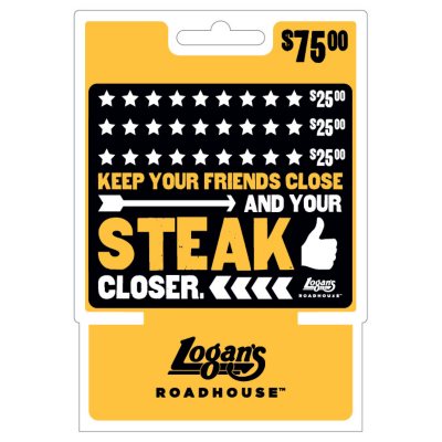 Logan's Roadhouse $75 Multi-Pack -  3/$25 Gift Cards