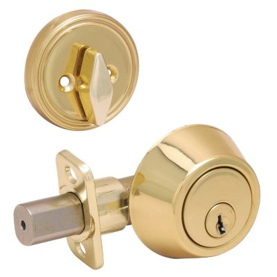 Hardware House Single Cylinder Deadbolt w/ Polished Brass finish