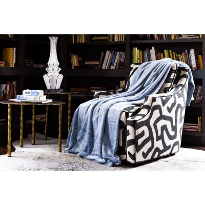 UPC 801418189499 product image for Fraiche Maison Hot Pressed Velvet Plush Full/Queen Blanket - Faded Denim | upcitemdb.com