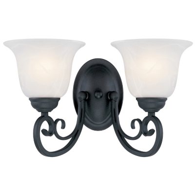 Hardware House Tuscany 2-Light Bath/Wall Light - Textured Black