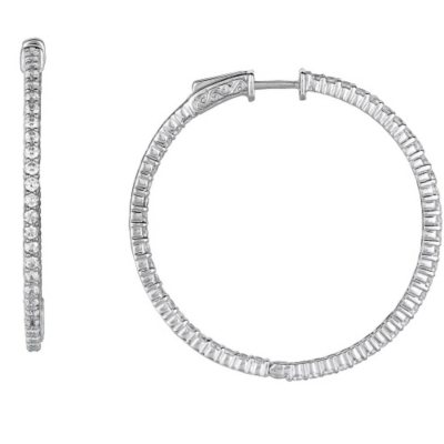 2.96 ct. t.w. Inside-Out Diamond Hoop Earrings  (H, I1)