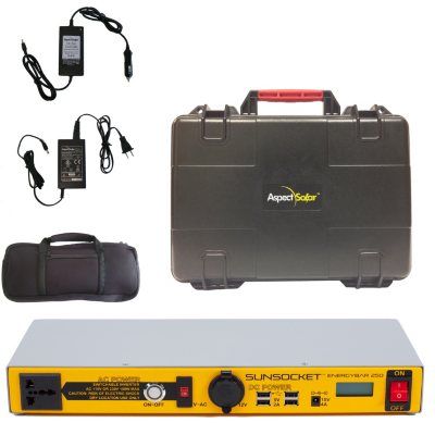 Aspect Solar Energy Bar 250 with Case and Charging Cables