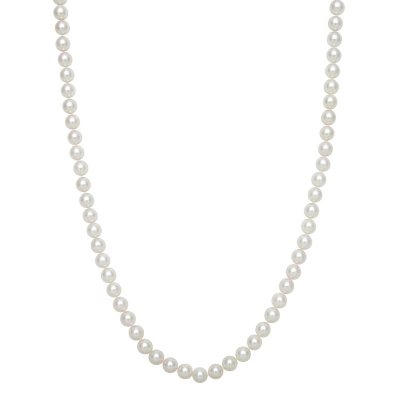 6.0-6.5mm Cultured Akoya Pearl Strand Necklace in 14K Yellow Gold