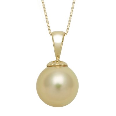 10.0-11.0mm Golden South Sea Pearl Pendant in 14K Yellow Gold