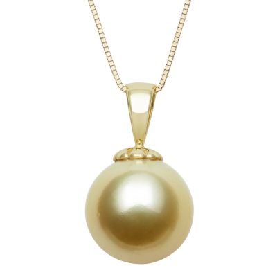 11.0-12.0mm Golden South Sea Pearl Pendant in 14K Yellow Gold