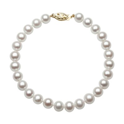6.0-7.0mm Cultured Fresh Water Pearl Bracelet in  14K Yellow Gold