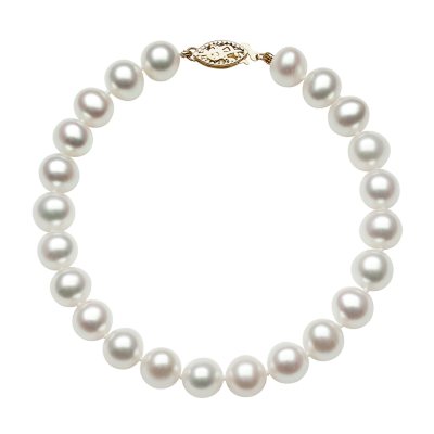 8.0-9.0mm Cultured Freshwater Pearl Bracelet in 14K Yellow Gold