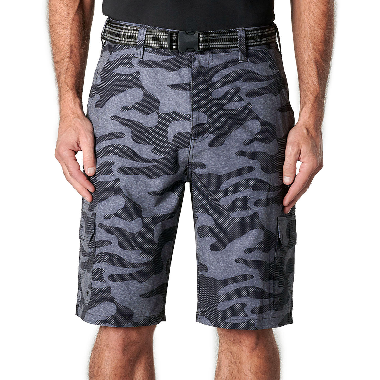 Iron Clothing Belted Stretch Microfiber Cargo Short Camo 40