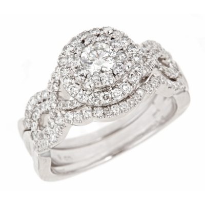 1.25 ct. t.w. Round Cut Diamond Bridal Ring in 14K White Gold (H-I, I1)