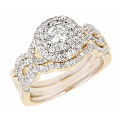 1.25 ct. t.w. Round Cut Diamond Bridal Ring Set in 14K Yellow Gold (H-I, I1)