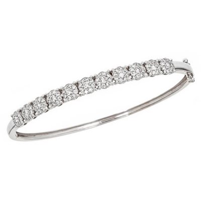 1.50 ct. t.w. Diamond Bangle Bracelet in 14K White Gold (H-I, I1)