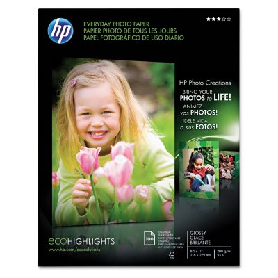 HP Everyday Glossy Photo Paper - 8.5" x 11"