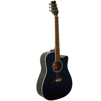 UPC 809312000247 product image for Kona Dreadnought Acoustic Spruce Top Guitar with High Gloss Transparent Blue Fin | upcitemdb.com