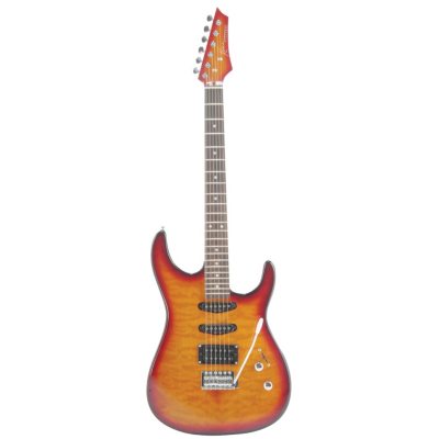 UPC 809312020344 product image for Kona Quilted Top Double Cutaway Electric Guitar in Cherry Sunburst | upcitemdb.com