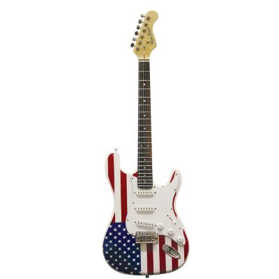 UPC 809312021174 product image for Main Street Double Cut away Electric Guitar With American Flag Body | upcitemdb.com