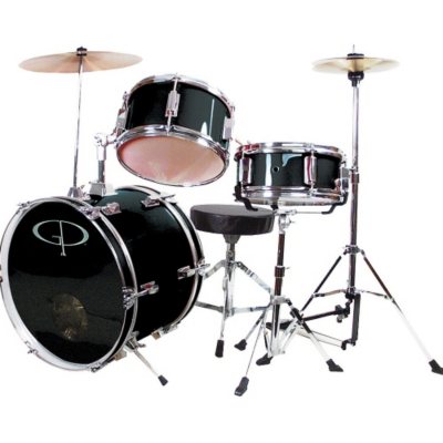 GP Percussion Complete 3-Piece Junior Drum Set - Black