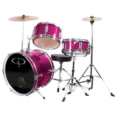 UPC 809312080256 product image for GP Percussion Complete 3-Piece Junior Drum Set - Metallic Pink | upcitemdb.com