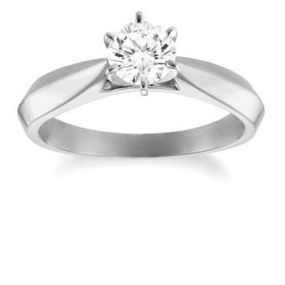 0.96 ct. Round Diamond Solitaire Ring in 14k White Gold (I, SI2)