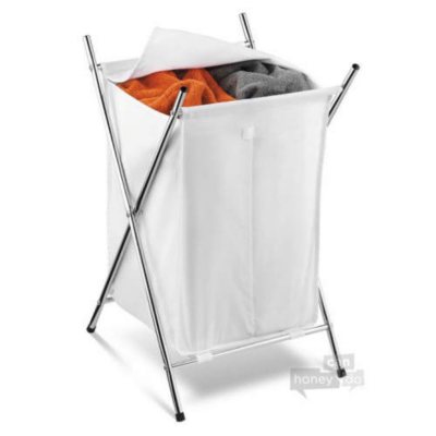 Chrome Double Compartment Hamper